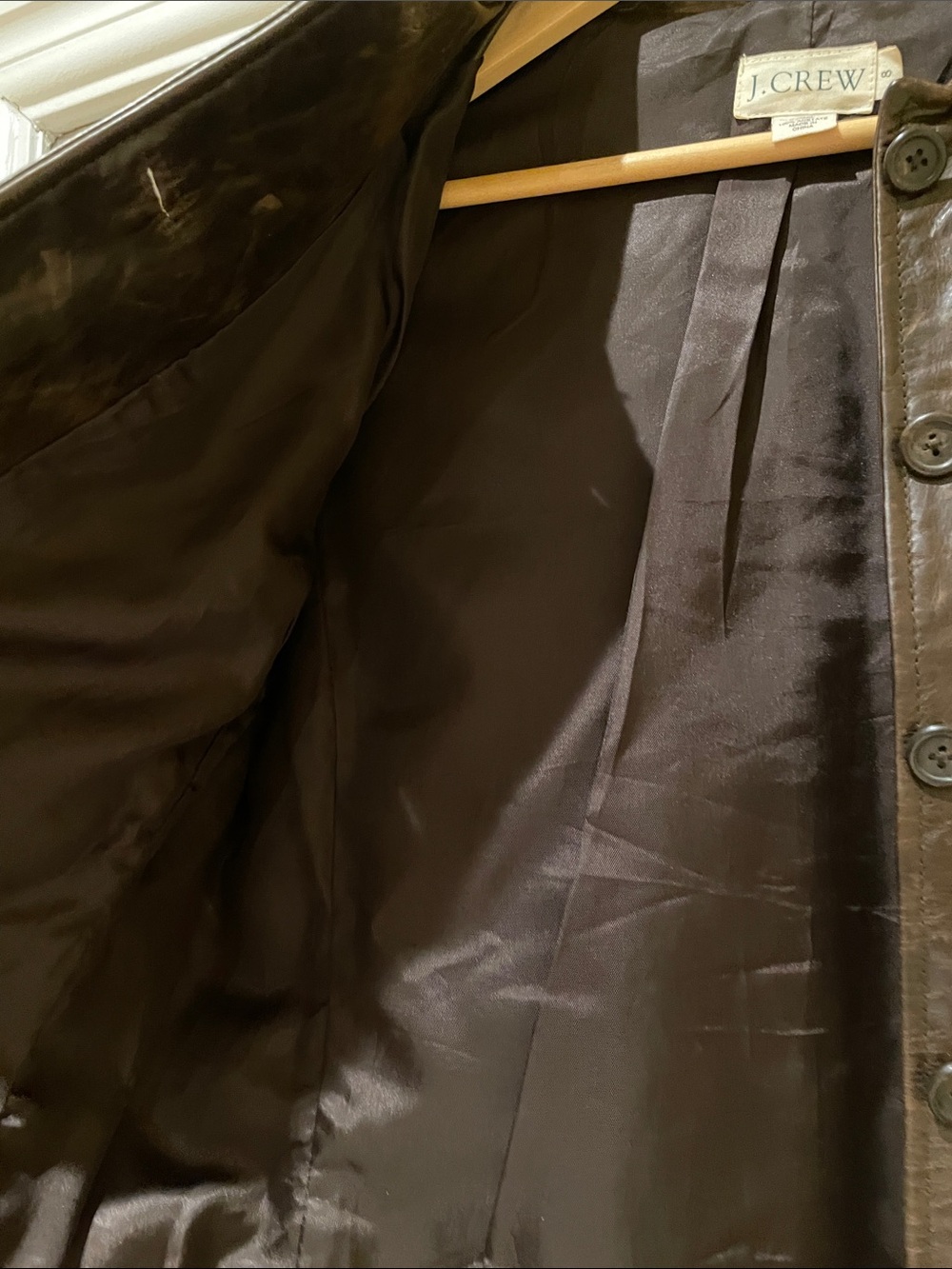 J. Crew Brown Leather Jacket Heritage Boxy Minimalist 90s Transitional 8 - Picture 5 of 6